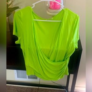 A stretchy Lime green Crossover shirt